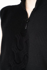 D. Exterior Wool Cashmere Stockinette Stitch Knit Vest in Black Vancouver. Shop Online or in Store.