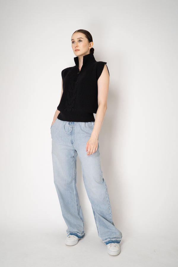 D. Exterior Wool Cashmere Stockinette Stitch Knit Vest in Black Vancouver. Shop Online or in Store.