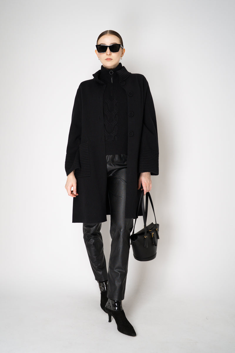 D. Exterior Wool Cashmere Stockinette Stitch Knit Vest in Black Vancouver. Shop Online or in Store.