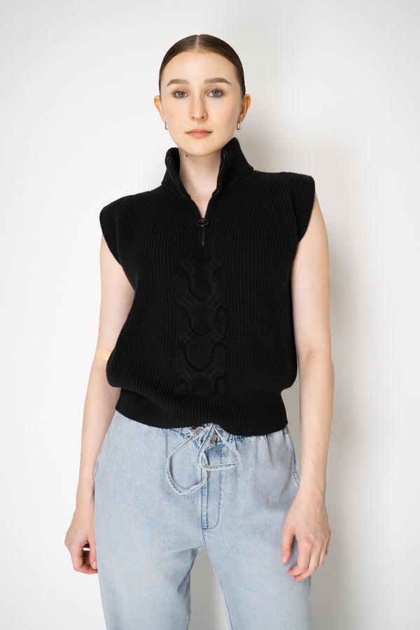 D. Exterior Wool Cashmere Stockinette Stitch Knit Vest in Black Vancouver. Shop Online or in Store.