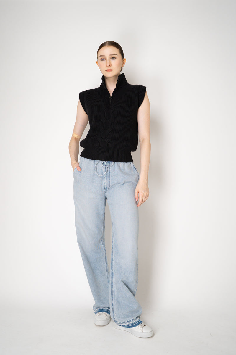 D. Exterior Wool Cashmere Stockinette Stitch Knit Vest in Black Vancouver. Shop Online or in Store.