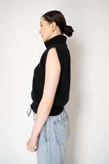 D. Exterior Wool Cashmere Stockinette Stitch Knit Vest in Black Vancouver. Shop Online or in Store.