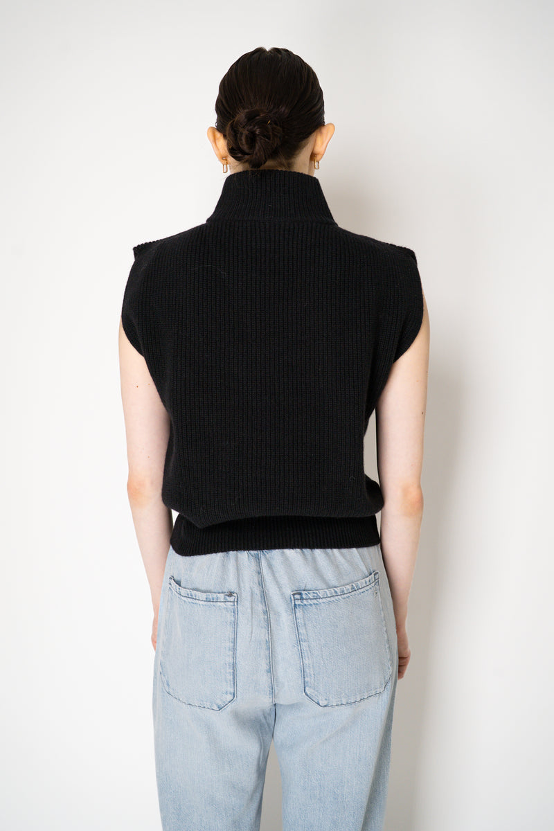 D. Exterior Wool Cashmere Stockinette Stitch Knit Vest in Black Vancouver. Shop Online or in Store.