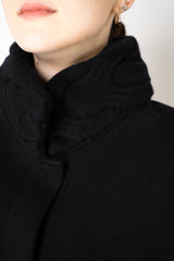 D. Exterior Wool Cashmere Stretch Knit Cape Coat in Black Vancouver. Shop Online or in Store.