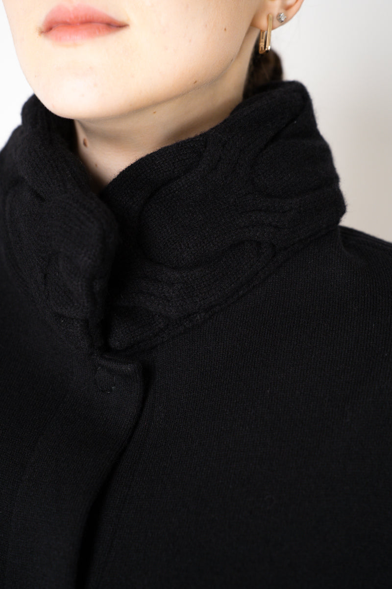 D. Exterior Wool Cashmere Stretch Knit Cape Coat in Black Vancouver. Shop Online or in Store.