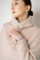 D. Exterior Wool Cashmere Stretch Knit Cape Coat in Light Rosewood Pink Vancouver. Shop Online or in Store.
