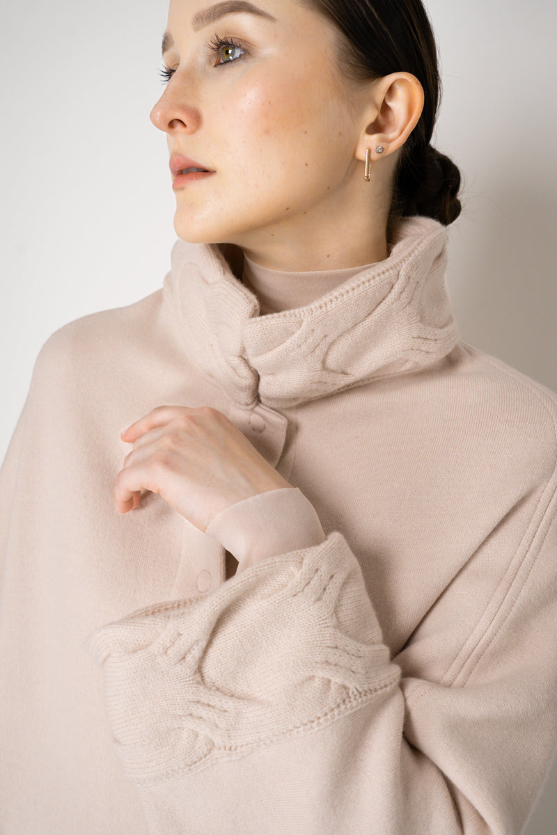 D. Exterior Wool Cashmere Stretch Knit Cape Coat in Light Rosewood Pink Vancouver. Shop Online or in Store.