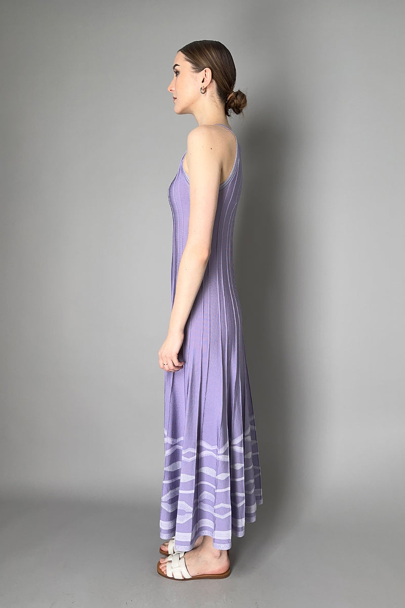 D. Exterior Long Ribbed Knit Dress with Lurex Details in Lilac Vancouver. Shop Online or in Store.