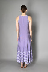 D. Exterior Long Ribbed Knit Dress with Lurex Details in Lilac
