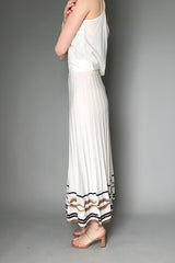 D. Exterior Ribbed Knit Skirt in White with Bronze Lurex Pattern Vancouver. Shop Online or in Store.