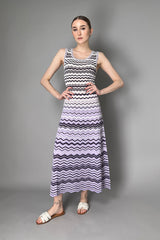 D. Exterior Lurex Knit Dress in Purple Chevron Vancouver. Shop Online or in Store.