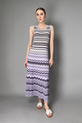 D. Exterior Lurex Knit Dress in Purple Chevron Vancouver. Shop Online or in Store.