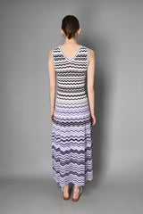 D. Exterior Lurex Knit Dress in Purple Chevron Vancouver. Shop Online or in Store.