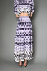 D. Exterior Lurex Knit Skirt in Purple Chevron Vancouver. Shop Online or in Store.