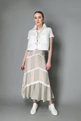 D. Exterior A-Line Chevron Skirt with Lurex Details in Sand Vancouver. Shop Online or in Store.