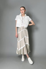 D. Exterior A-Line Chevron Skirt with Lurex Details in Sand Vancouver. Shop Online or in Store.