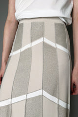 D. Exterior A-Line Chevron Skirt with Lurex Details in Sand Vancouver. Shop Online or in Store.