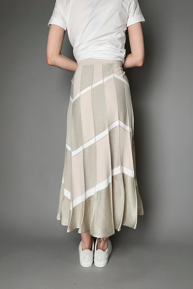 D. Exterior A-Line Chevron Skirt with Lurex Details in Sand Vancouver. Shop Online or in Store.