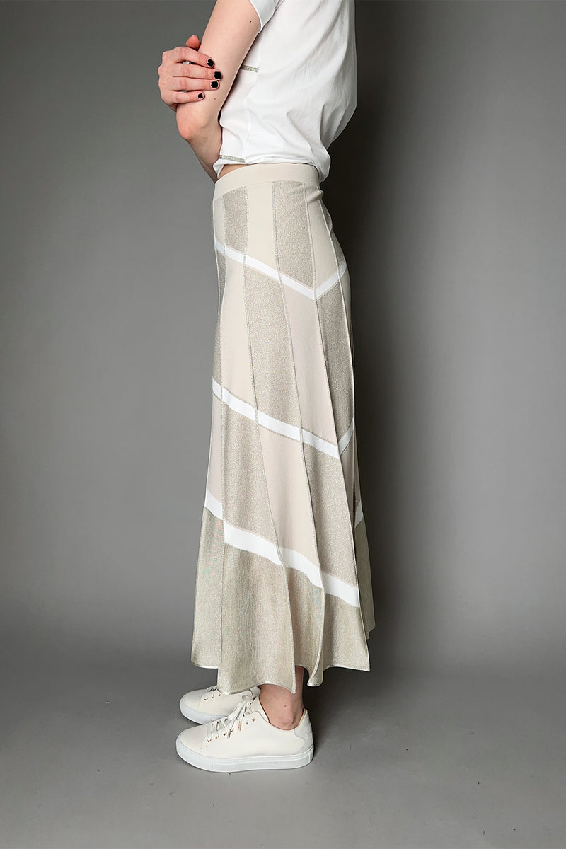 D. Exterior A-Line Chevron Skirt with Lurex Details in Sand Vancouver. Shop Online or in Store.