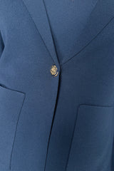 D. Exterior Viscose Knit Blazer in Navy