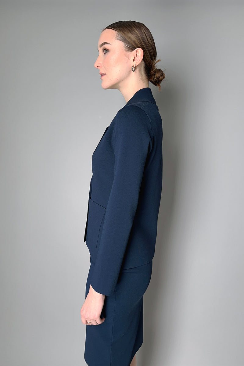 D. Exterior Viscose Knit Blazer in Navy Vancouver. Shop Online or in Store.
