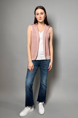 D. Exterior Hooded Sequin Vest with Taffeta Back in Rose Quartz - Ashia Mode - Vancouver BC