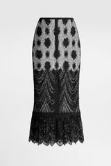 Dolce & Gabbana Chantilly Lace Midi Skirt in Black