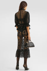 Dolce & Gabbana Chantilly Lace Midi Skirt in Black