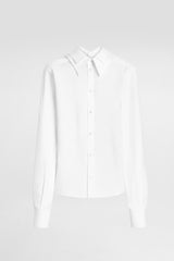 Dolce & Gabbana Cotton Poplin Fitted Mirror Button-Up Blouse in White