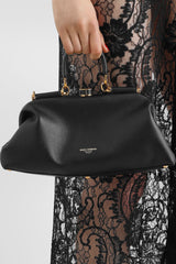 Dolce & Gabbana Medium Grandma Hand Bag in Black Plongé Nappa Leather
