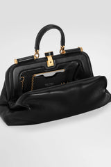 Dolce & Gabbana Medium Grandma Hand Bag in Black Plongé Nappa Leather
