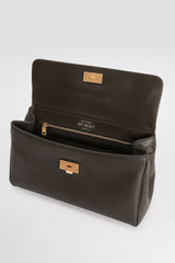 Dolce & Gabbana Medium My Sicily Handbag in Plongé Calfskin in Espresso