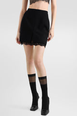Dolce & Gabbana Stretch Viscose Lace Mini Skirt in Black