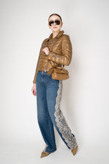 Dolce & Gabbana 5-Pocket Denim Trousers with Lace Inserts in Dark Blue Wash Vancouver. Shop Online or in Store.