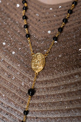 Dolce & Gabbana Chain and Rhinestone Embellished Rosary in Gold and Black Vancouver. Shop Online or in Store.