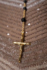 Dolce & Gabbana Chain and Rhinestone Embellished Rosary in Gold and Black Vancouver. Shop Online or in Store.