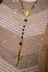 Dolce & Gabbana Chain and Rhinestone Embellished Rosary in Gold and Black Vancouver. Shop Online or in Store.