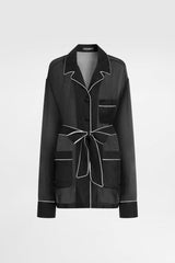 Dolce & Gabbana Chiffon Vanity Payama Shirt in Black Vancouver. Shop Online or in Store.