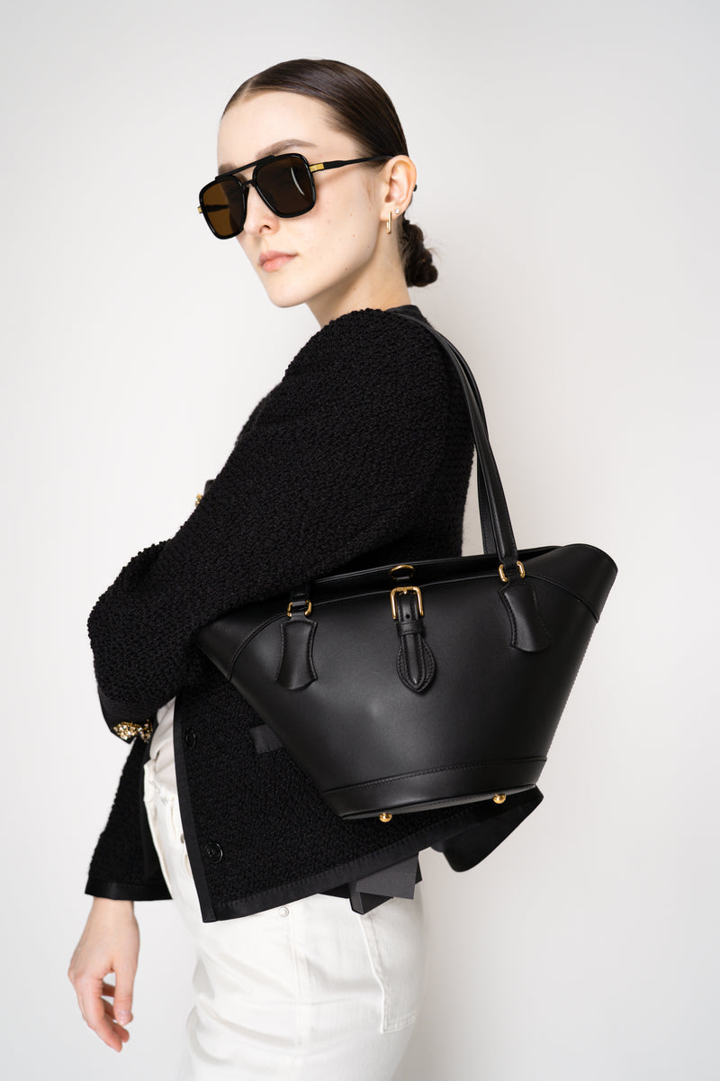 Dolce & Gabbana Cofra Capri Leather Bag in Black Vancouver. Shop Online or in Store.
