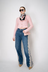 Dolce & Gabbana Crochet Knit Viscose Cardigan in Pink Vancouver. Shop Online or in Store.