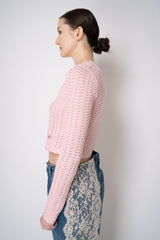 Dolce & Gabbana Crochet Knit Viscose Cardigan in Pink Vancouver. Shop Online or in Store.