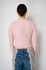 Dolce & Gabbana Crochet Knit Viscose Cardigan in Pink Vancouver. Shop Online or in Store.