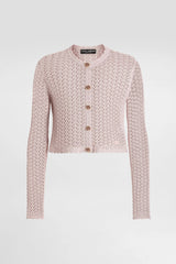 Dolce & Gabbana Crochet Knit Viscose Cardigan in Pink Vancouver. Shop Online or in Store.