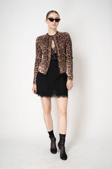 Dolce & Gabbana Fitted Stretch Knit Virgin Wool Cardigan in Leopard Vancouver. Shop Online or in Store.