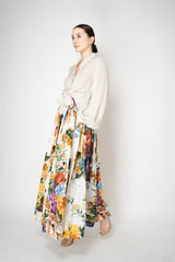 Dolce & Gabbana Flower Bouquet-Print Cotton Poplin Pleated Maxi Skirt Vancouver. Shop Online or in Store.