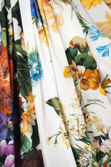 Dolce & Gabbana Flower Bouquet-Print Cotton Poplin Pleated Maxi Skirt Vancouver. Shop Online or in Store.