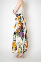 Dolce & Gabbana Flower Bouquet-Print Cotton Poplin Pleated Maxi Skirt Vancouver. Shop Online or in Store.