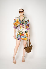 Dolce & Gabbana Flower Bouquet-Print Textured Mini Skirt Vancouver. Shop Online or in Store.