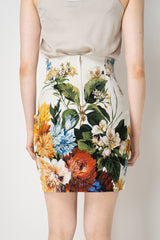 Dolce & Gabbana Flower Bouquet-Print Textured Mini Skirt Vancouver. Shop Online or in Store.