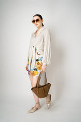 Dolce & Gabbana Flower Bouquet-Print Textured Mini Skirt Vancouver. Shop Online or in Store.